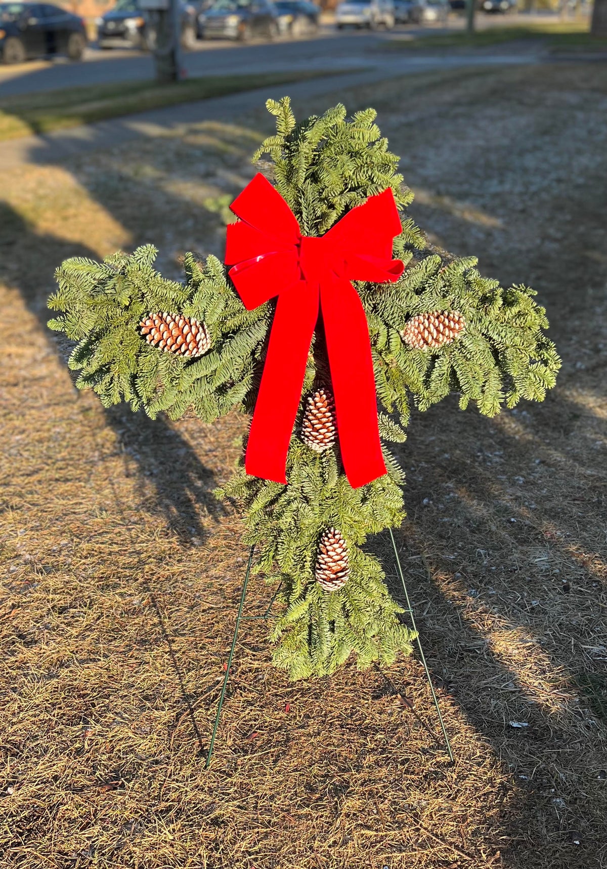 Cross Wreath on Easel